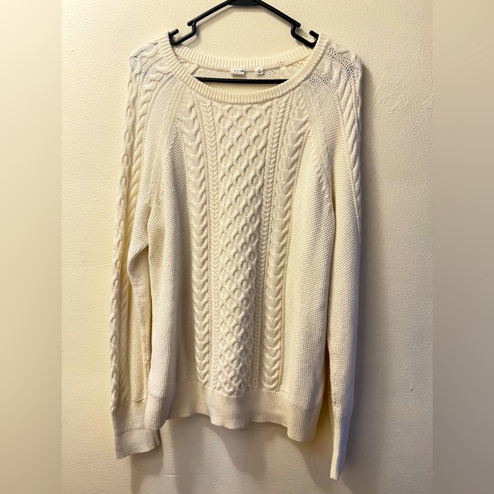 Rory Gilmore Cable Knit Gap Sweater Cream Size XL